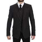 Dolce & Gabbana Gray Slim Fit Linen Blazer Jacket GTT10108-4