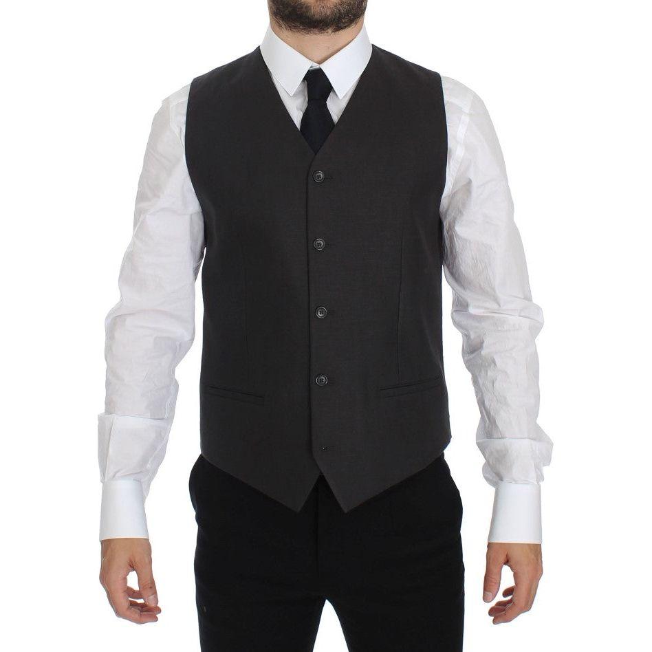 Dolce & Gabbana Gray Slim Fit Linen Blazer Jacket GTT10108-4