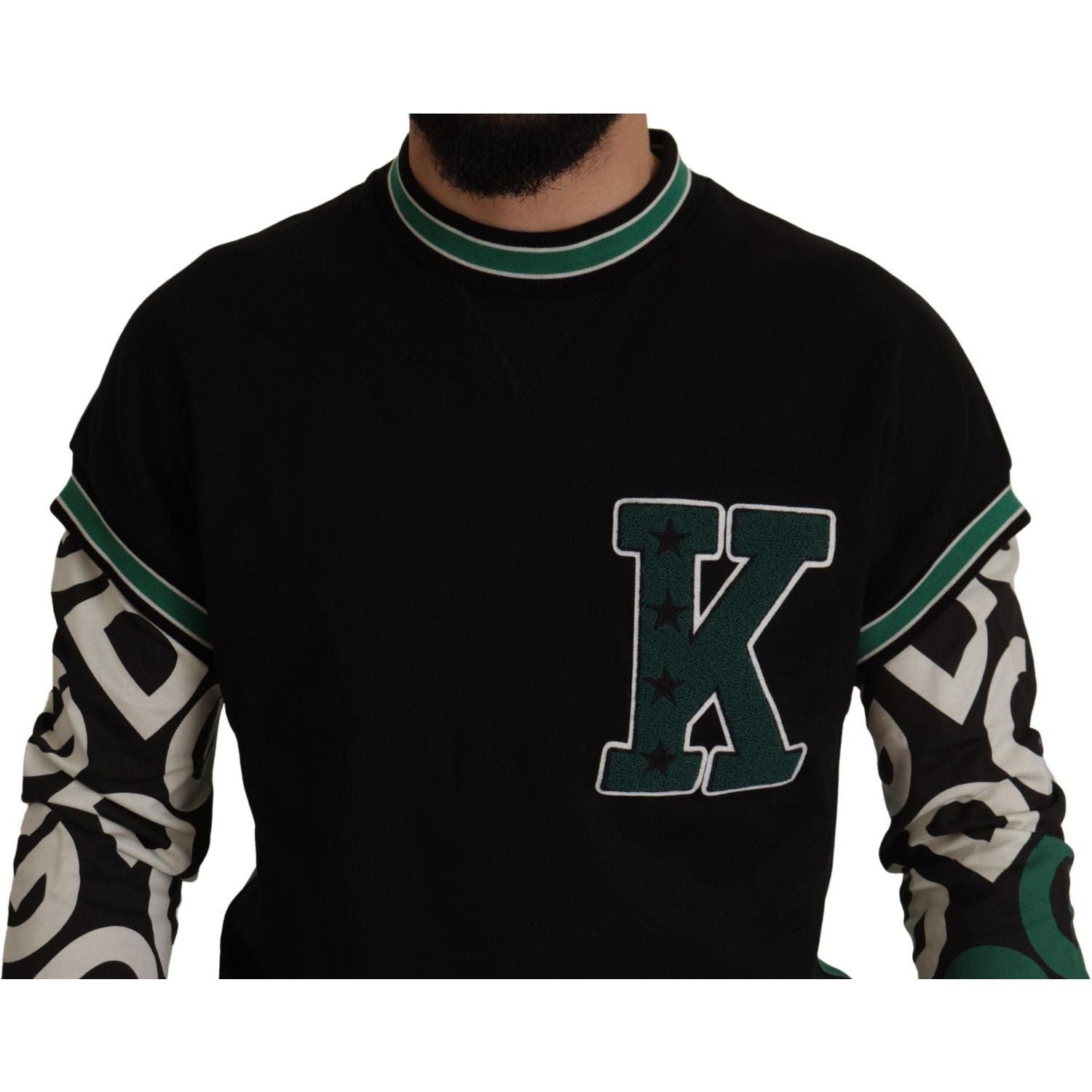 سترة Dolce &amp; Gabbana Regal Crewneck - أسود وأخضر