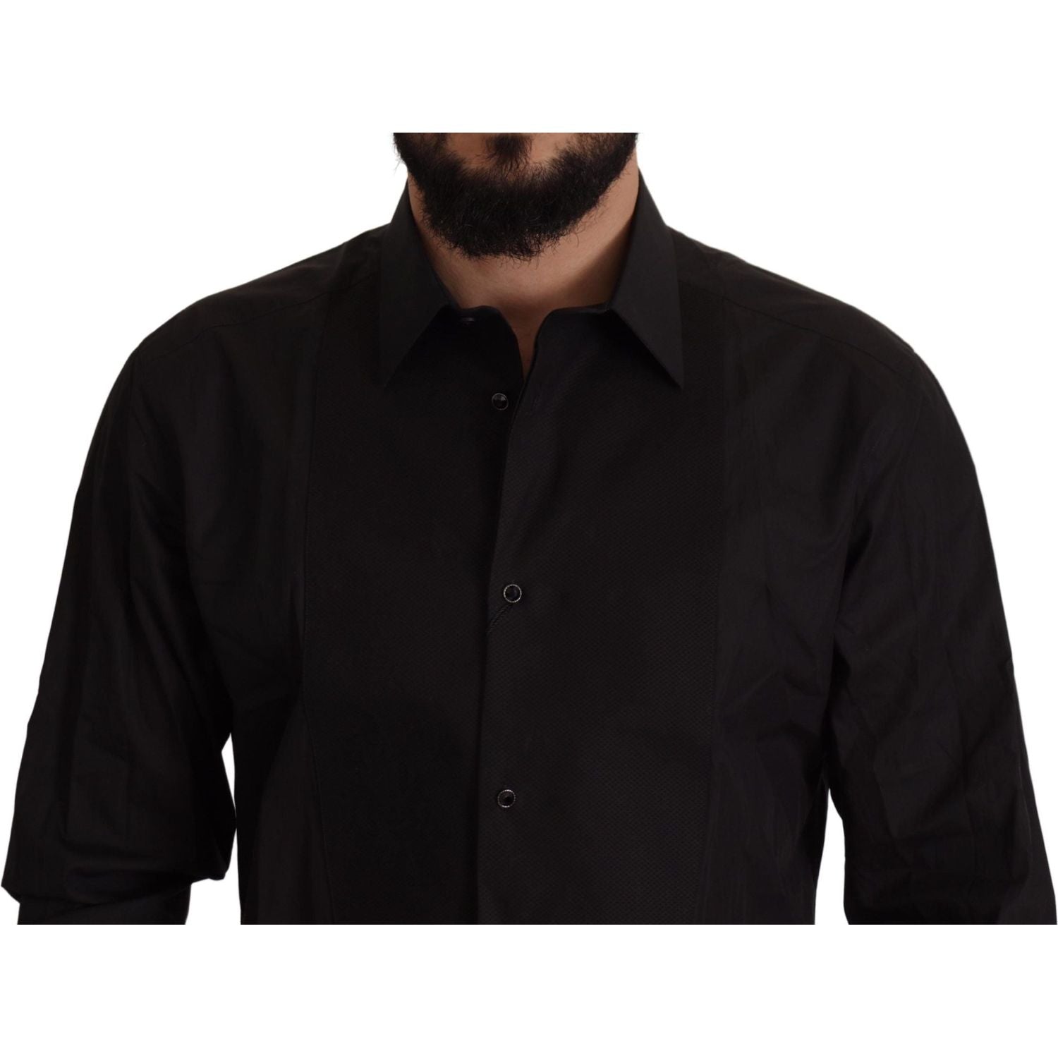 Dolce & Gabbana Black GOLD Slim Fit Tuxedo Dress Shirt
