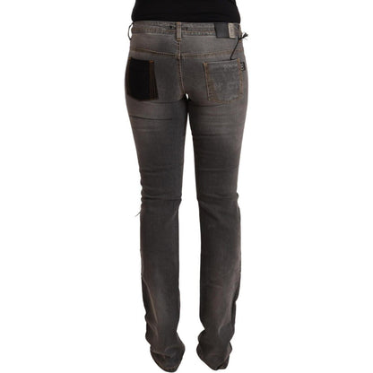 Costume National Gray Washed Low Waist Straight Denim Jeans