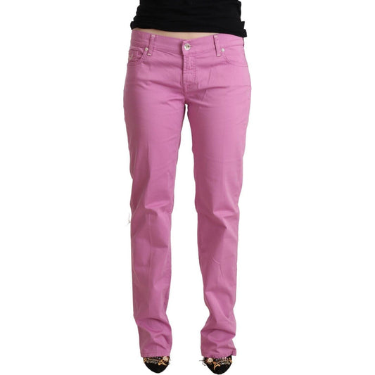 Jacob Cohen Pink Cotton Low Waist Denim Tapered Jeans PAN72234 - 33