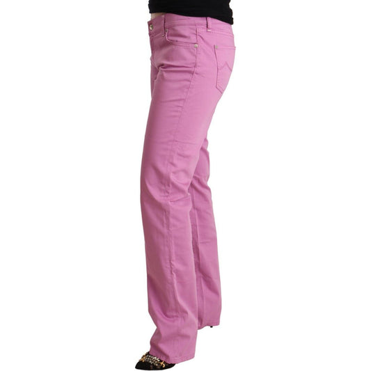 Jacob Cohen Pink Cotton Low Waist Denim Tapered Jeans PAN72234 - 33