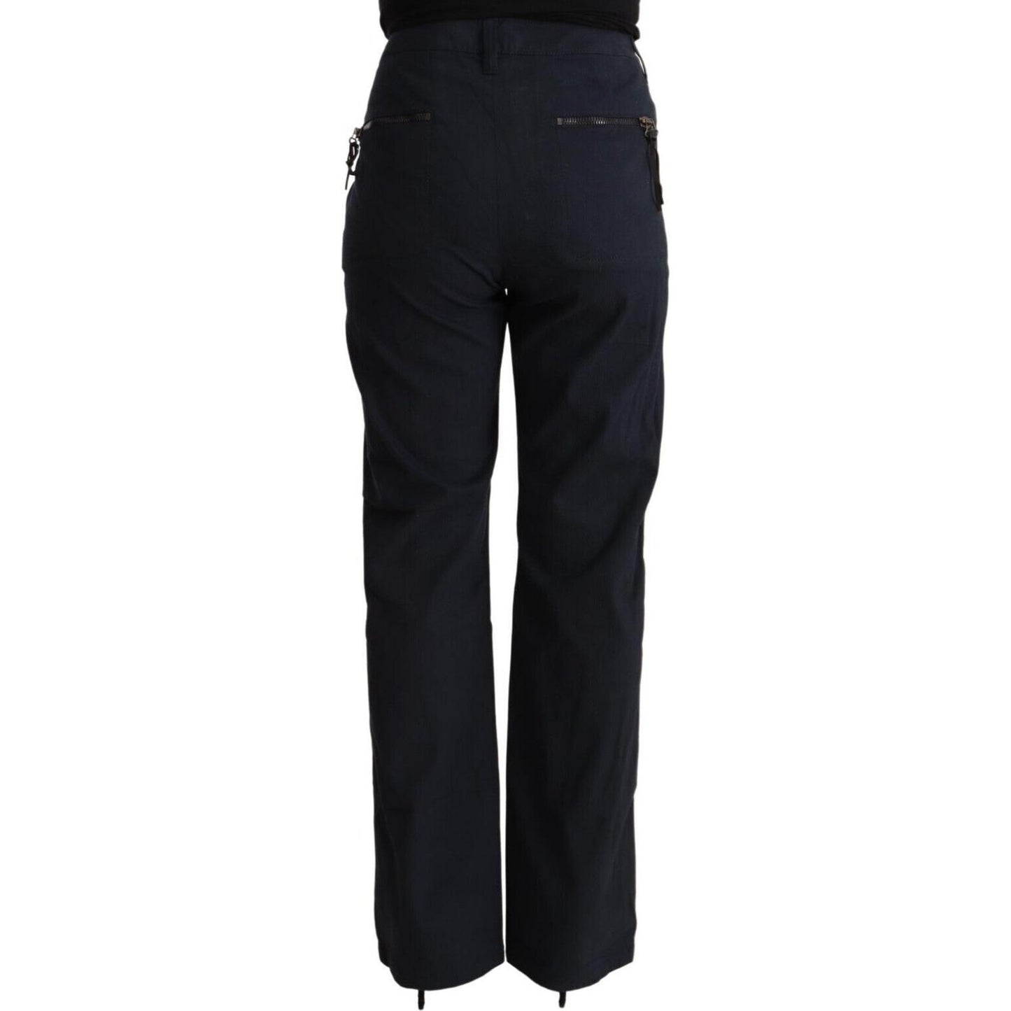 Exte Black High Waist Tapered Cotton Pants