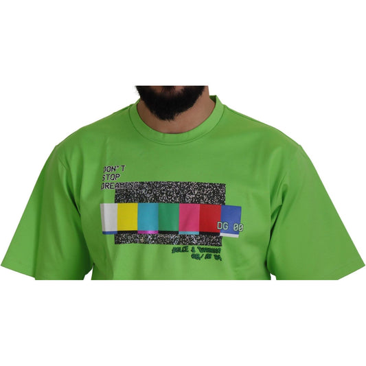 Dolce & Gabbana Green Cotton DG CHANNEL Top T-shirt TSH83057- 48