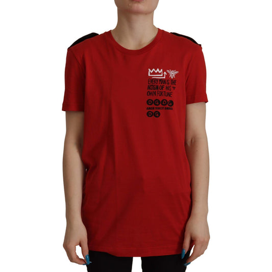 Dolce & Gabbana Red Amor Vincit Omnia Crewneck T-shirt TSH7845- 36