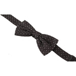 Dolce & Gabbana Elegant Polka Dot Silk Bow Tie Dolce & Gabbana Dark Slate Gray