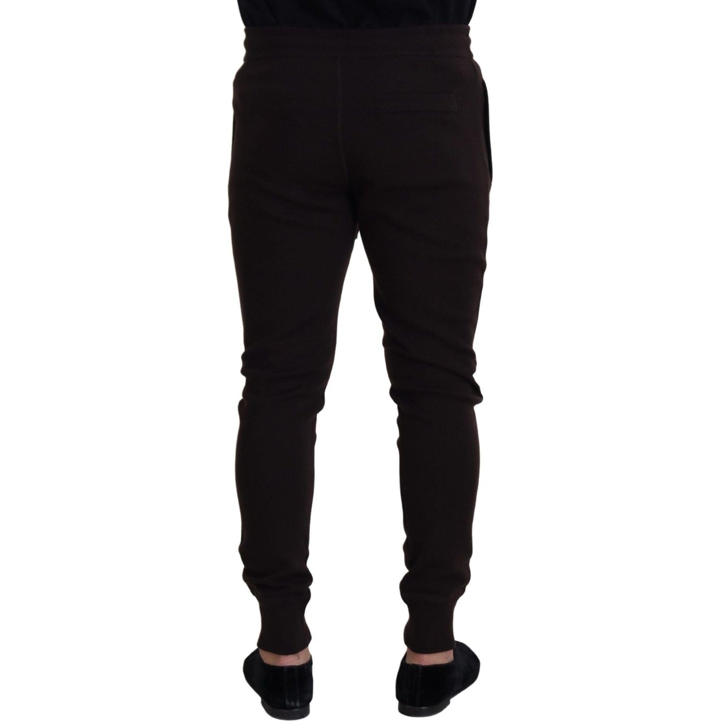 Dolce & Gabbana Brown Cashmere Trousers Bottoms Drawstring Pants PAN73211- 44