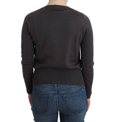 John Galliano Purple Wool Sequined Cardigan Knit Sweater