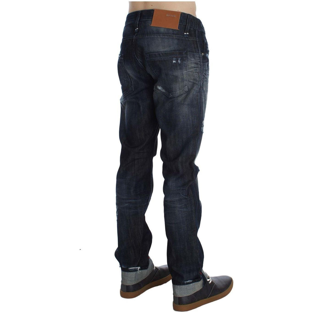 Acht Elegant Regular Straight Fit Blue Jeans Jeans & Pants Acht Dark Slate Gray