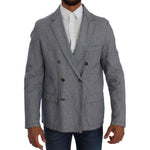 Master Coat Elegant Double-Breasted Blue Blazer Master Coat Dim Gray