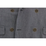 Master Coat Elegant Double-Breasted Blue Blazer Master Coat Dark Slate Gray