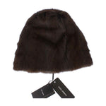 Dolce & Gabbana Brown Weasel Fur Womens Cashmere Hat Beanie MS812-3
