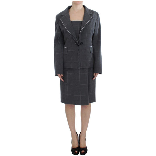 BENCIVENGA Gray Stretch Sheath Dress Suit Set Suit