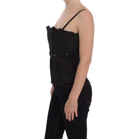 Exte Black Tank Party Evening Top Blouse SIG30859-1