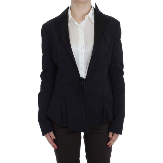 Exte Black Stretch Single Breasted Blazer Jacket SIG30905-3