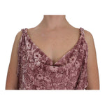 Exte Pink Floral Print Viscose Silk Blouse Top SIG30931-1