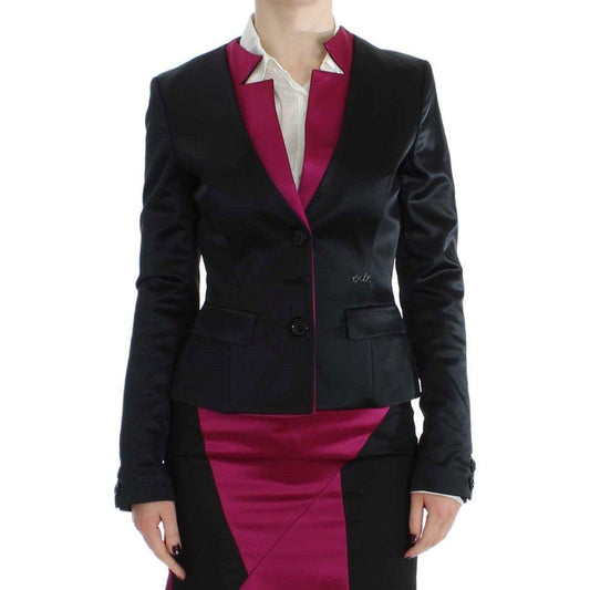 Exte Black Pink Stretch Blazer Jacket SIG32484-1