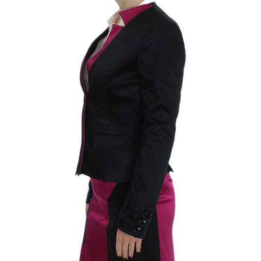Exte Black Pink Stretch Blazer Jacket SIG32484-1