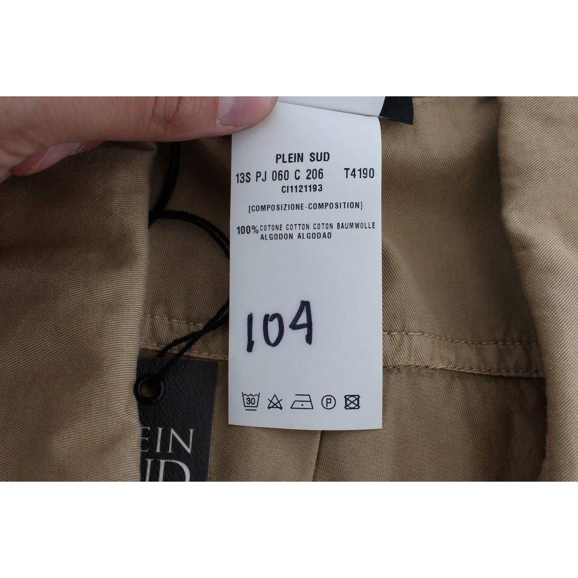 PLEIN SUD Beige Cotton Sleeveless Shirt SIG30990-1
