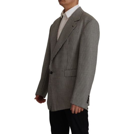 Dolce & Gabbana Gray Checkered Single Breasted Jacket Blazer JKT3377- 48