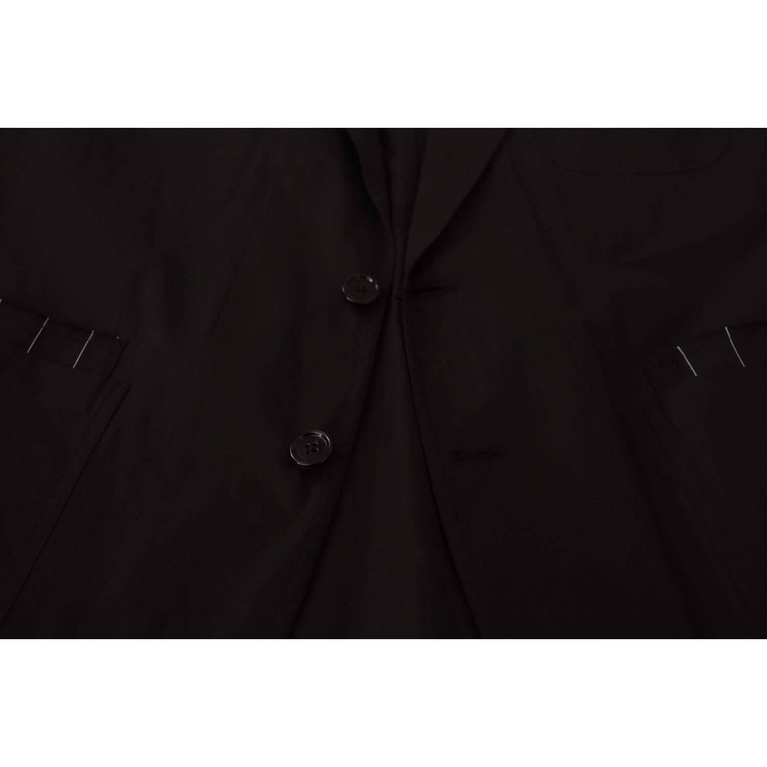Dolce & Gabbana Black Cotton Single Breasted Blazer Jacket