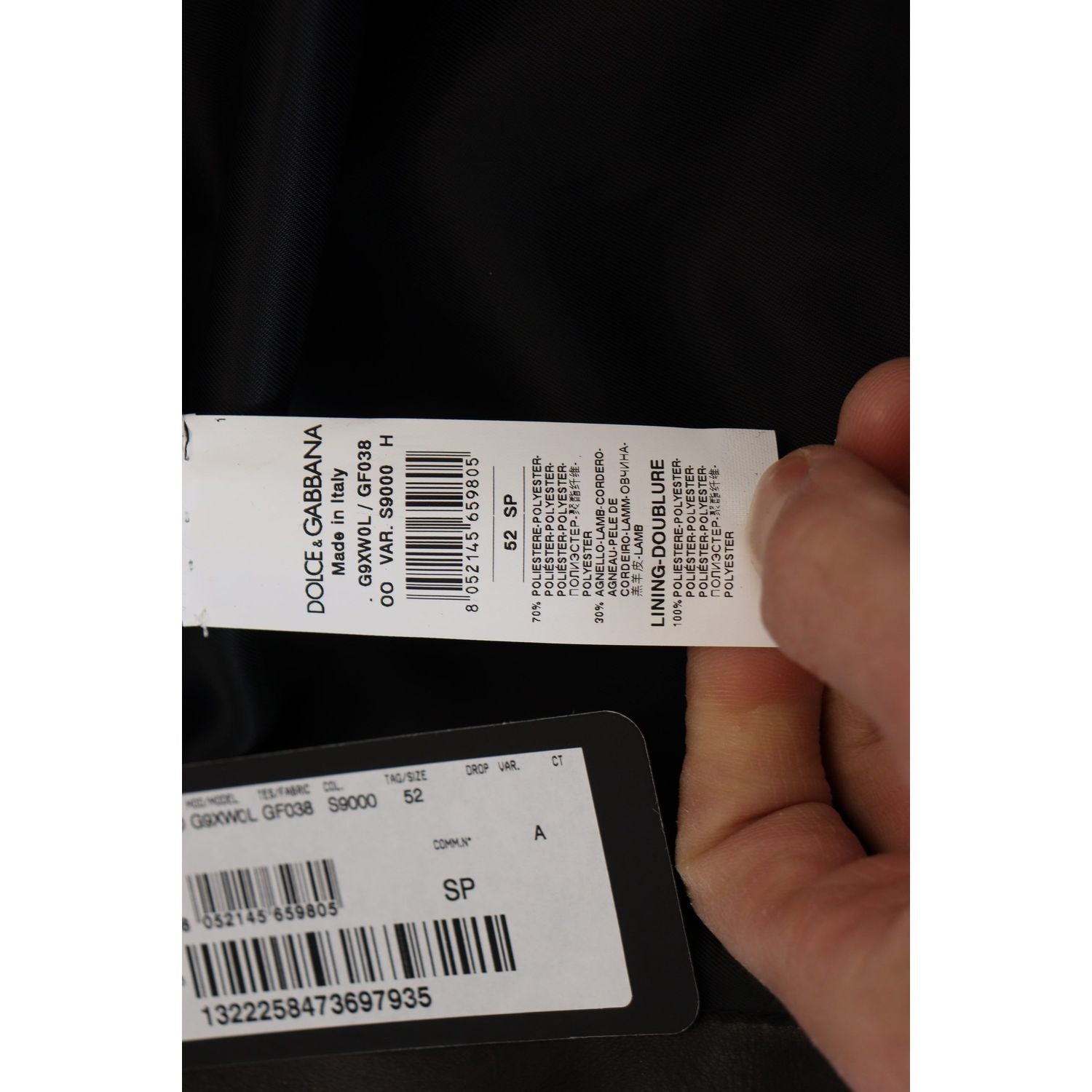 Dolce & Gabbana Black Houndstooth Polyester Bomber Jacket