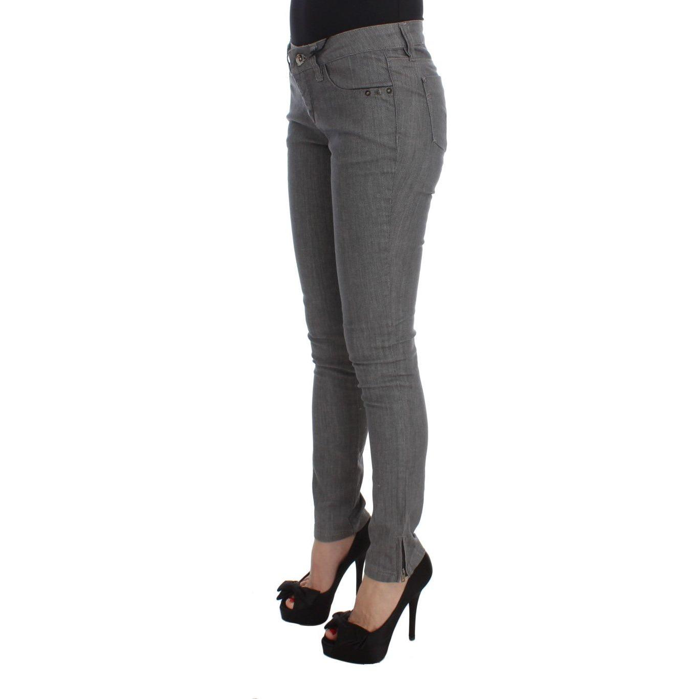Costume National Gray Cotton Blend Slim Fit Jeans SIG30113-1