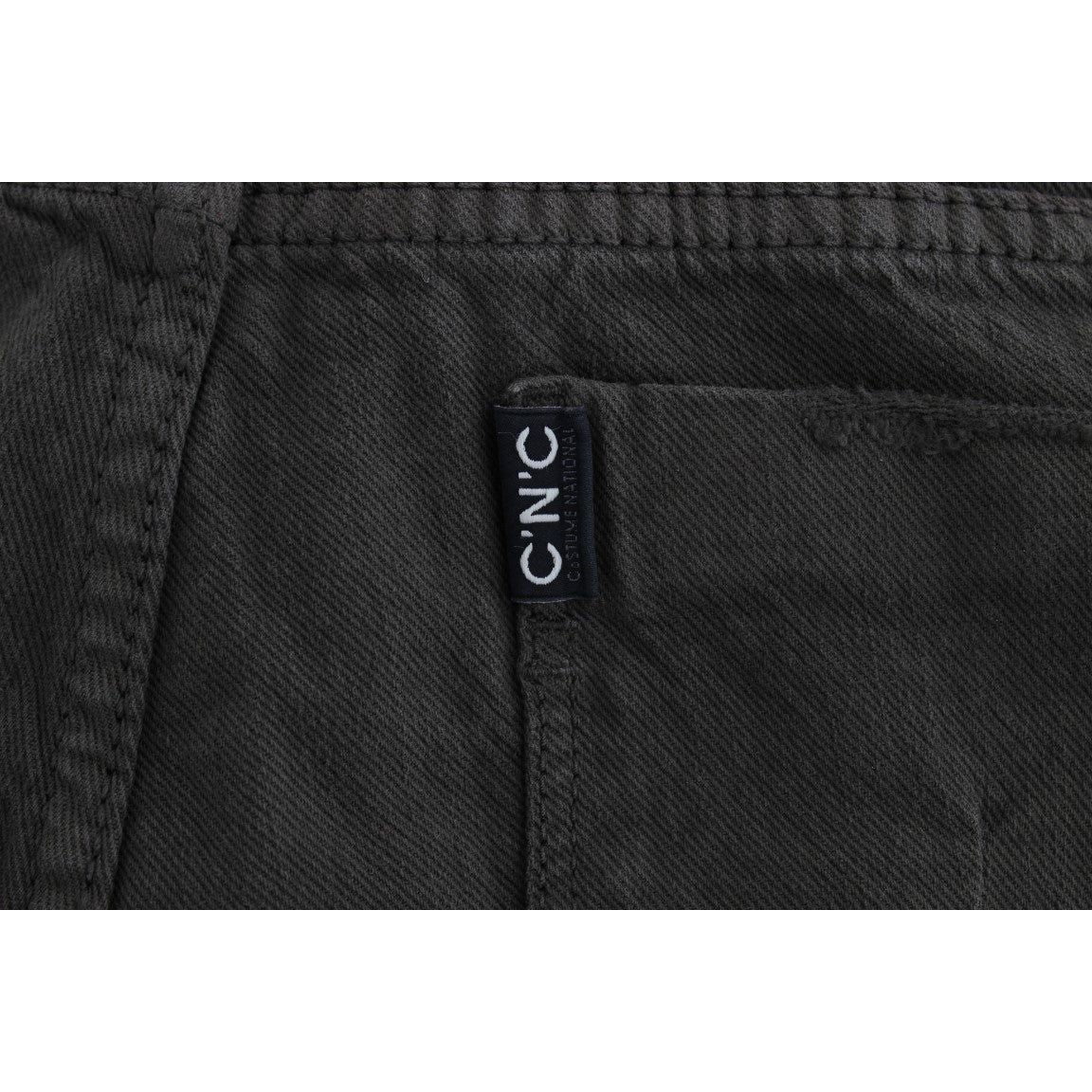 بنطلون جينز قطني أخضر بقصّة Slim Fit من Costume National Chic