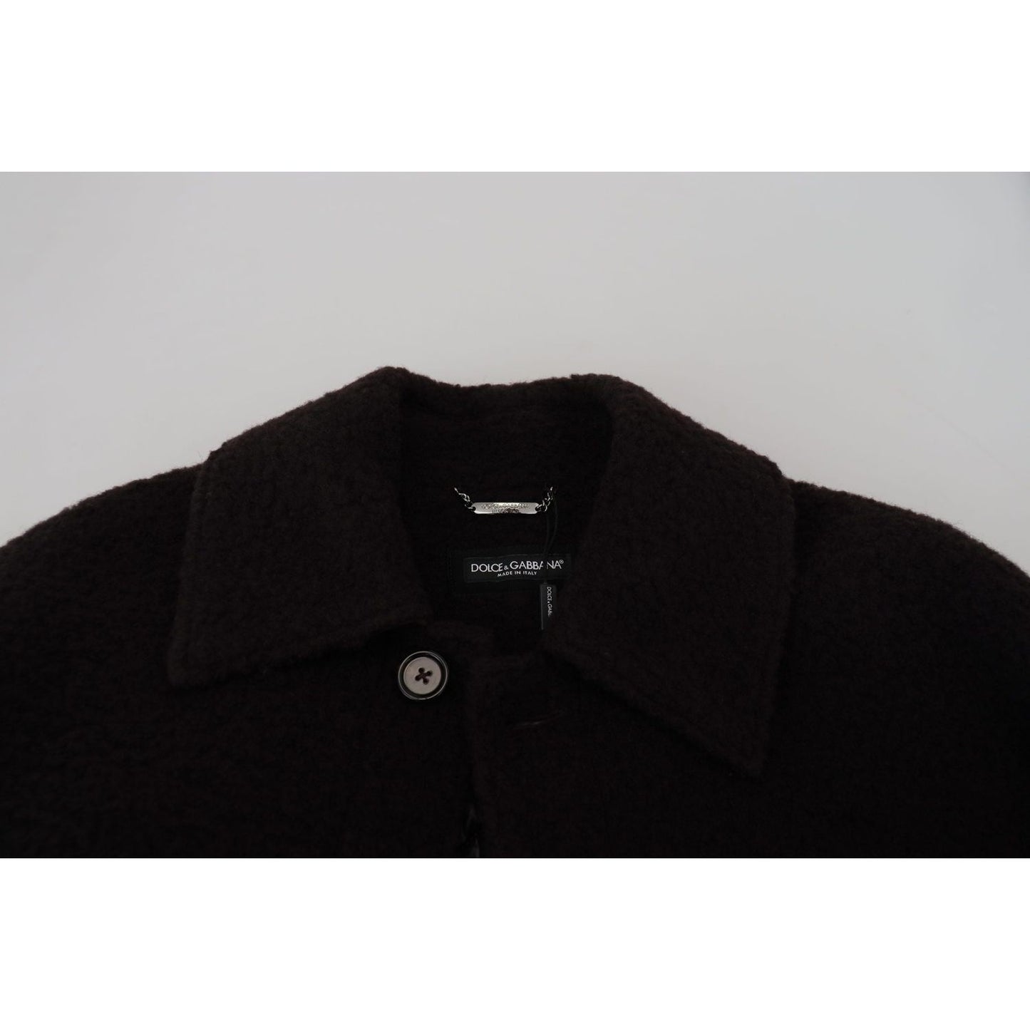 Dolce & Gabbana Black Alpaca Button Down Trench Coat Jacket JKT3372 - 54