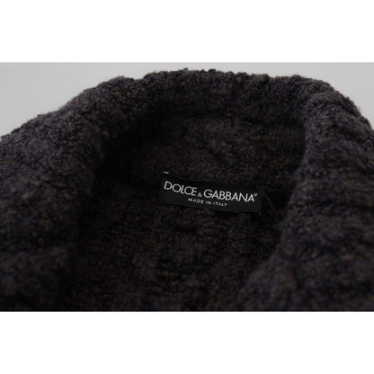 Dolce & Gabbana Black Wool Knit Double Breasted Coat Jacket