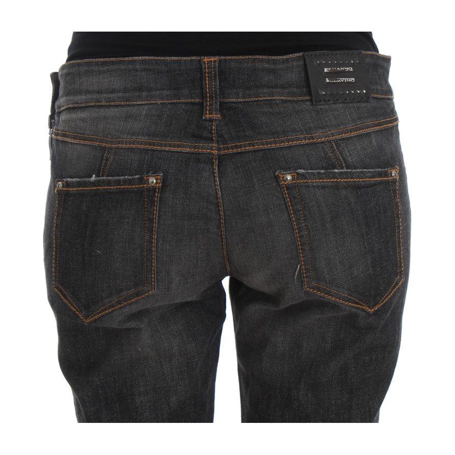 时尚修身灰色洗水牛仔裤