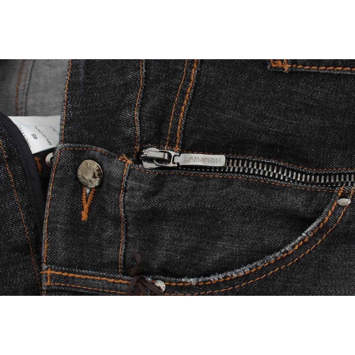 时尚修身灰色洗水牛仔裤