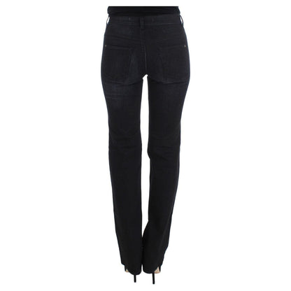 Ermanno Scervino Blue Cotton Blend Slim Fit Bootcut Jeans Jeans & Pants
