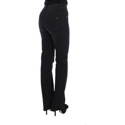 Ermanno Scervino Blue Cotton Blend Slim Fit Bootcut Jeans Jeans & Pants
