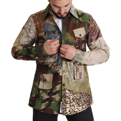 Dolce & Gabbana Multicolor Button Down Patchwork Shirt