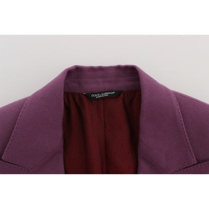 Dolce & Gabbana Purple Cashmere Slim Fit Blazer Jacket