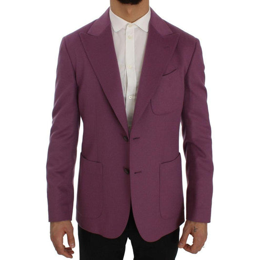 Dolce & Gabbana Purple Cashmere Slim Fit Blazer Jacket SIG50054-1