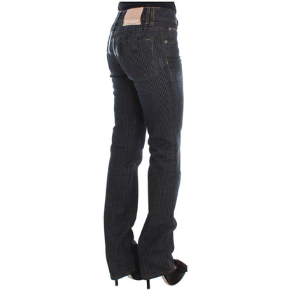 John Galliano Blue Wash Cotton Blend Slim Fit Bootcut Jeans