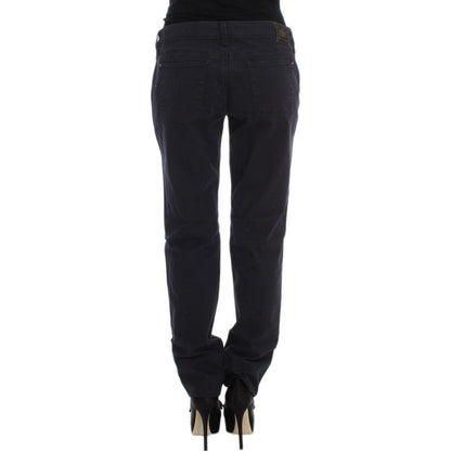 Ermanno Scervino Blue Cotton Blend Casual Fit Pants Jeans & Pants