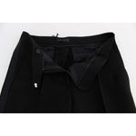 Ermanno Scervino Black Striped Cotton Blend Wide Legs Pants SIG30408-2
