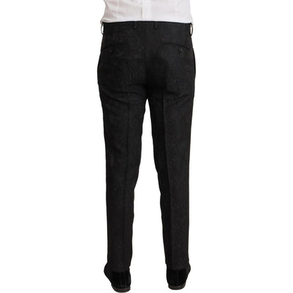 Dolce & Gabbana Black Brocade Formal 2 Piece MARTINI Suit