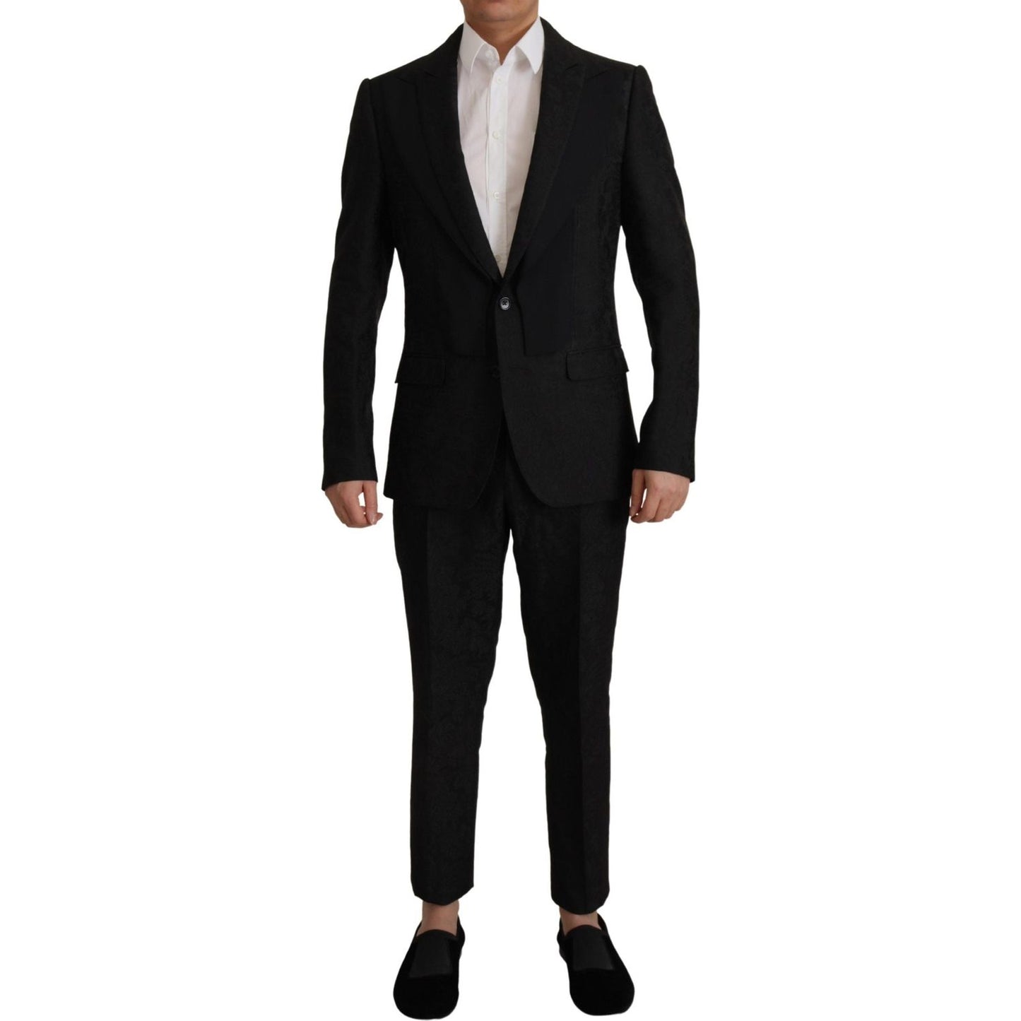 Dolce & Gabbana Black Polyester Formal 2 Piece MARTINI Suit