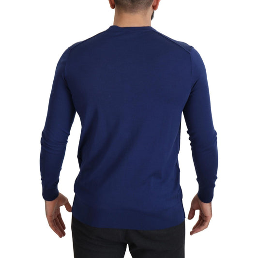 Dolce & Gabbana Blue Wool V-neck Button Down Cardigan Sweater TSH7937- 44