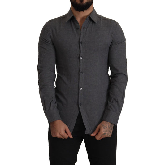 Costume National Dark Gray Cotton Casual Mens Shirt TSH8281- 44