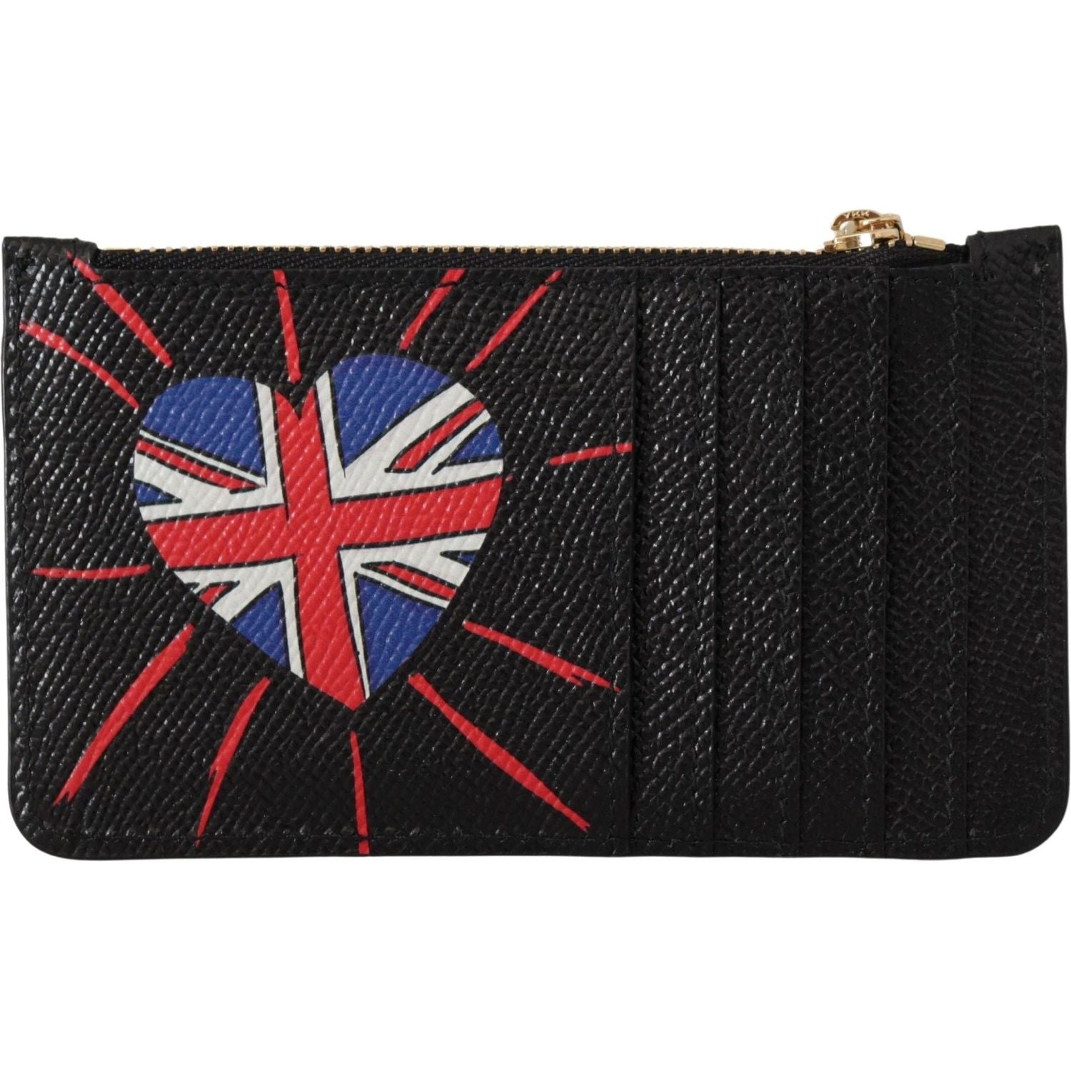 Dolce & Gabbana Black Leather #DGLovesLondon Women Cardholder Coin Case  Wallet