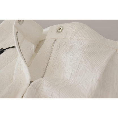 Dolce & Gabbana White High Waist Culotte Cotton Shorts