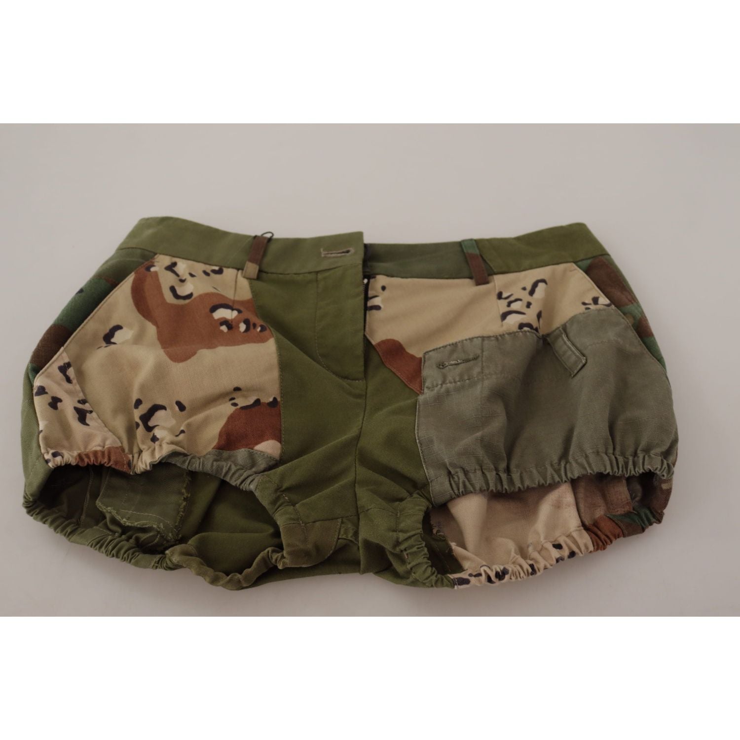 军绿色高腰热裤