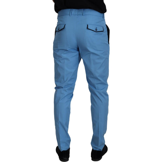 Dolce & Gabbana Blue Cotton Silk Trousers Chinos Pants PAN73259- 26