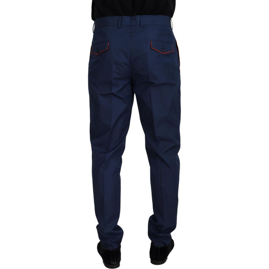 Dolce & Gabbana Blue Cotton Silk Trousers Chinos Pants PAN73279- 52